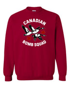 Canadian Bomb Squad Cropped Crewneck Sweatshirt in Cardinal Red
