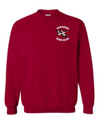 Canadian Bomb Squad Cropped Left Chest and Back Crewneck Sweatshirt in Cardinal Red