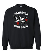 Canadian Bomb Squad Cropped Crewneck Sweatshirt in Black