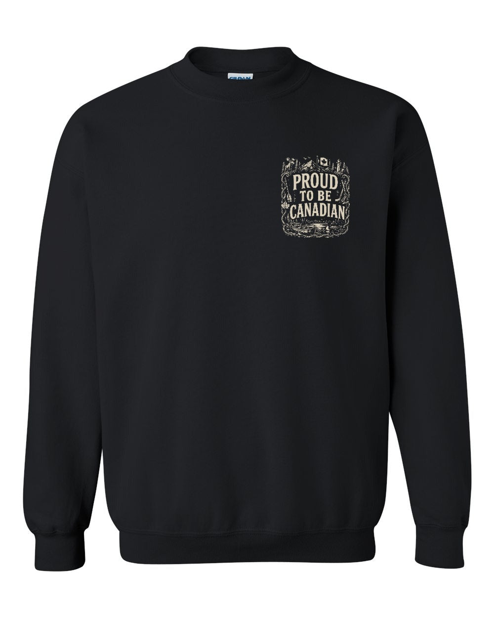 Proud To Be Canadian Folk Left Chest  Crewneck Sweatshirt - Unisex