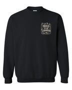 Proud To Be Canadian Folk Left Chest and Back  Crewneck Sweatshirt - Unisex