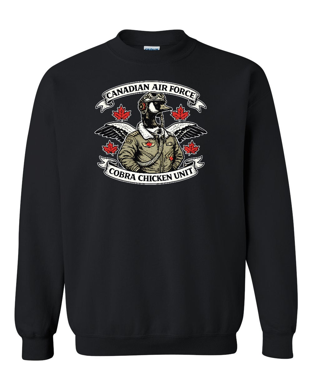 Cobra Chicken Air Force Crewneck Sweatshirt in Black