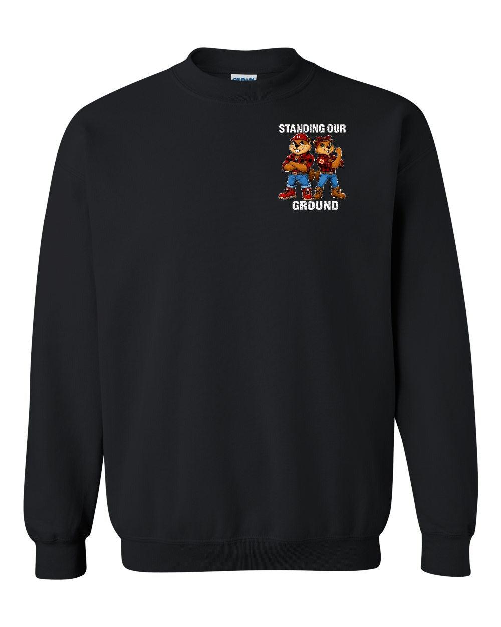 Standing Our Ground Left Chest Crewneck Sweatshirt in Black