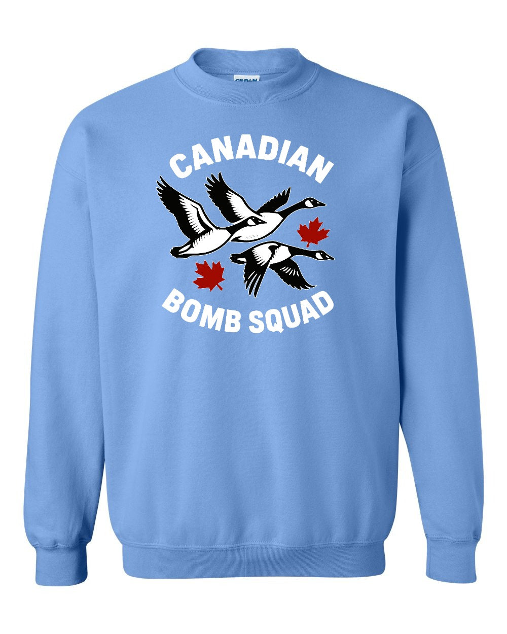 Canadian Bomb Squad Cropped Crewneck Sweatshirt in Carolina Blue