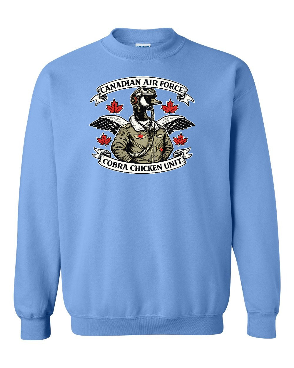 Cobra Chicken Air Force Crewneck Sweatshirt in Carolina Blue