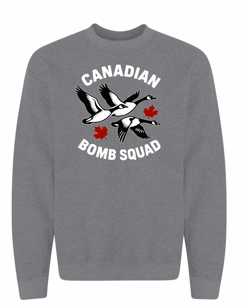 Canadian Bomb Squad Cropped Crewneck Sweatshirt in Graphite Heather