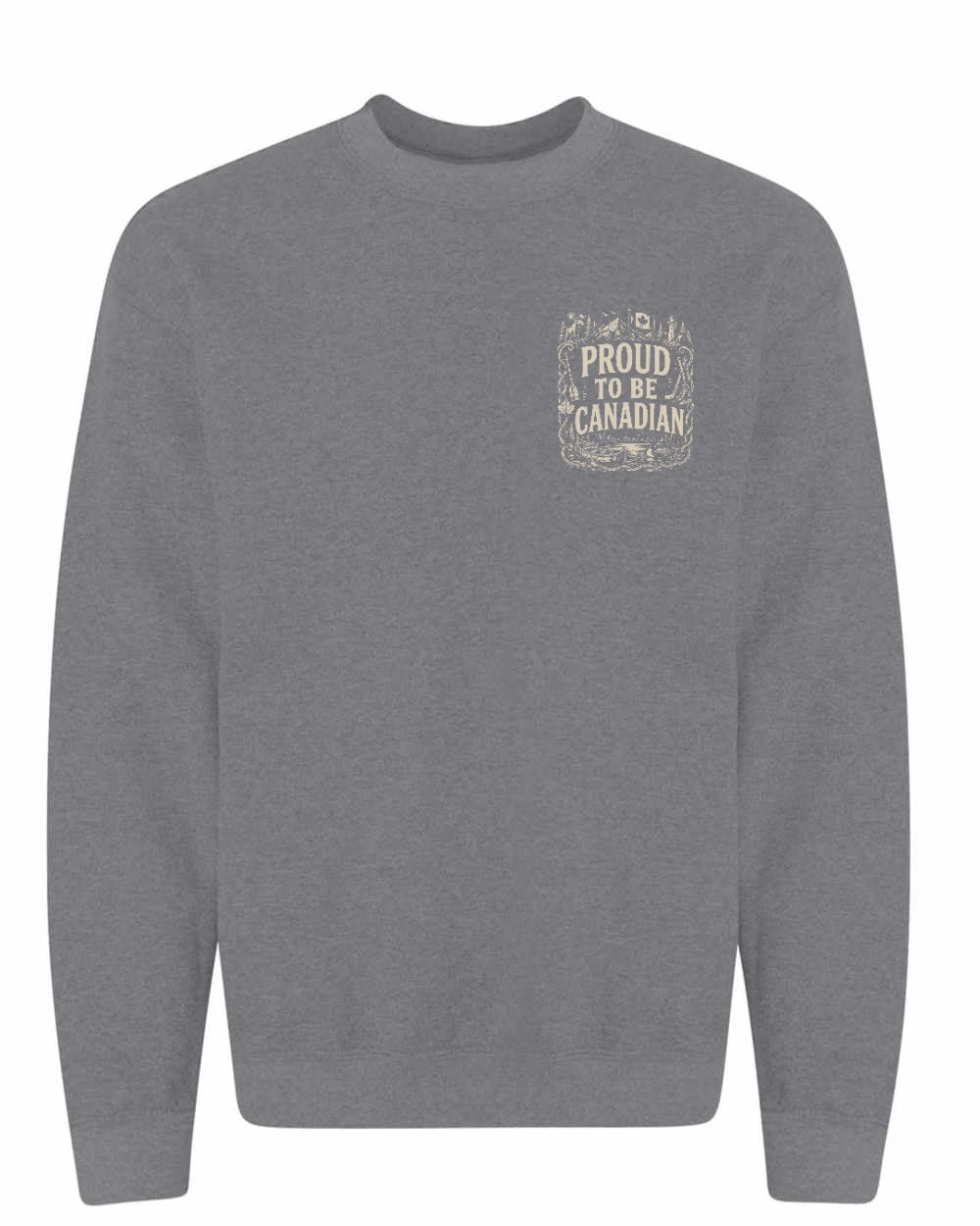 Proud To Be Canadian Folk Left Chest  Crewneck Sweatshirt - Unisex
