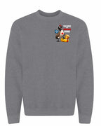 Poked the Wrong Goose Left Chest and Back Crewneck Sweatshirt in Graphite Heather