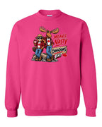 Mean and Nasty New Full Front Crewneck Sweatshirt in Pink
