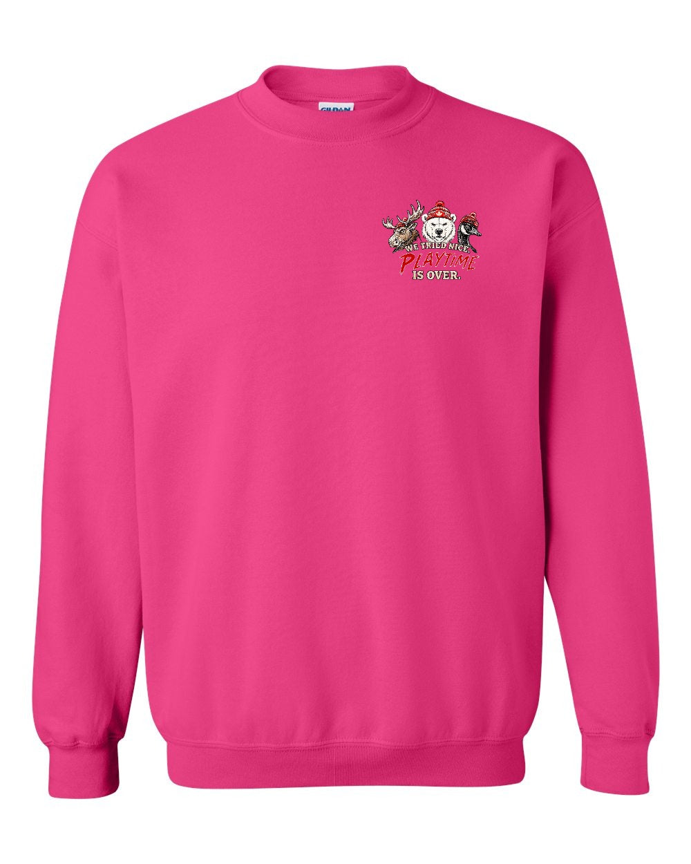 We Tried Nice New Left Chest and Back Crewneck Sweatshirt in Pink