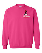 Lake Patrol Left Chest and Back Crewneck Sweatshirt in Pink