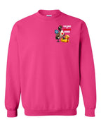 Poked the Wrong Goose Left Chest and Back Crewneck Sweatshirt in Pink