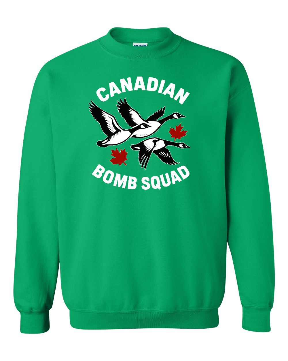 Canadian Bomb Squad Cropped Crewneck Sweatshirt in Irish Green