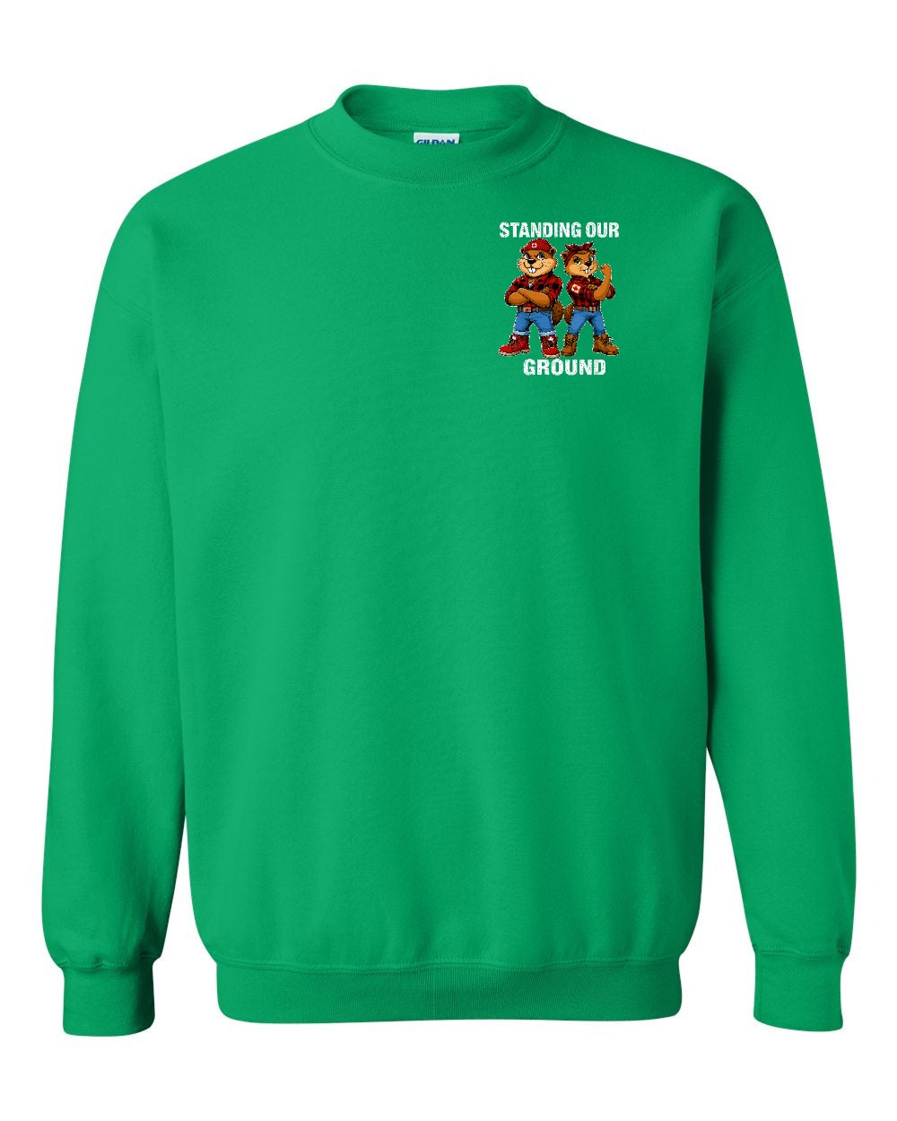 Standing Our Ground Left Chest Crewneck Sweatshirt in Irish Green