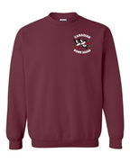Canadian Bomb Squad Cropped Left Chest and Back Crewneck Sweatshirt in Maroon