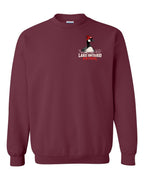 Lake Patrol Left Chest and Back Crewneck Sweatshirt in Maroon