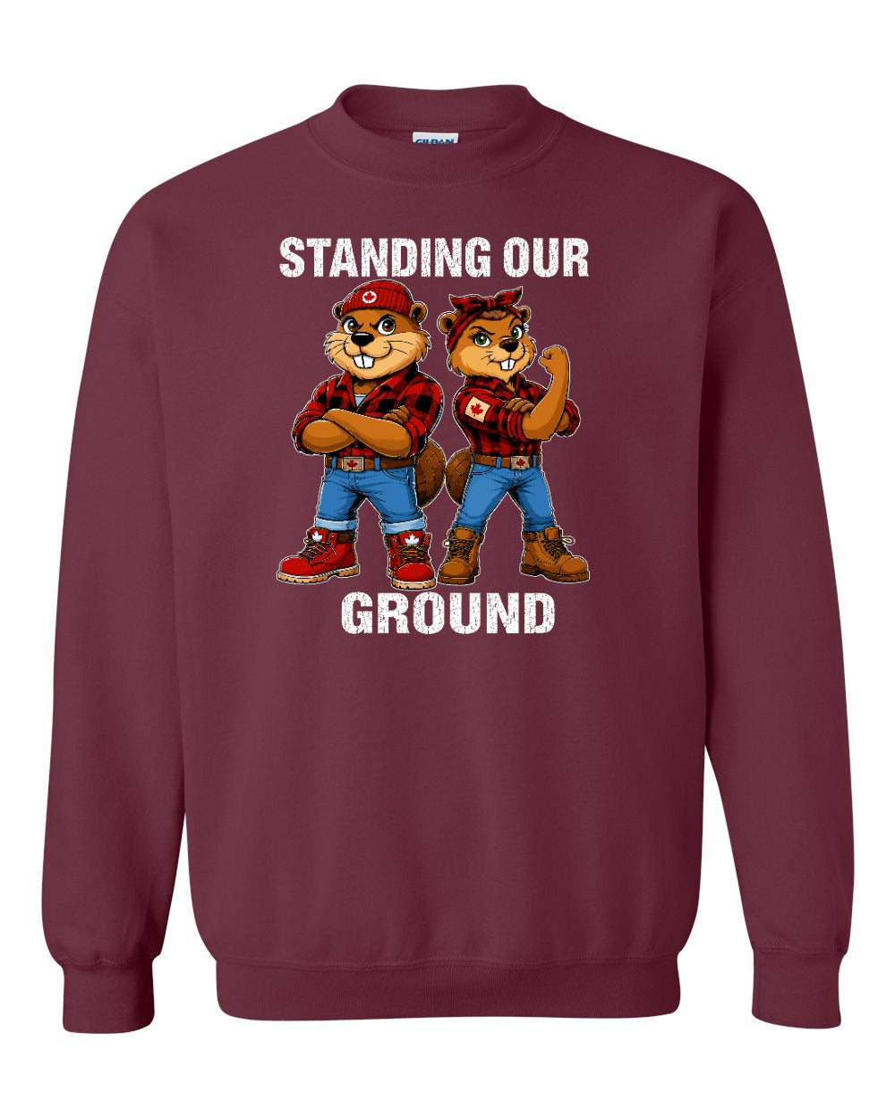 Standing Our Ground Crewneck Sweatshirt in Maroon