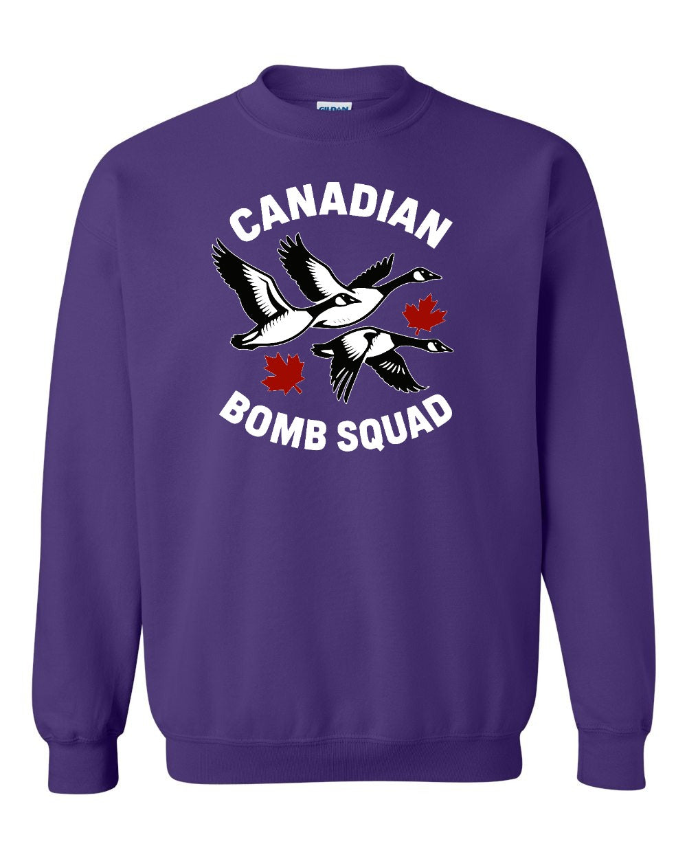 Canadian Bomb Squad Cropped Crewneck Sweatshirt in Purple