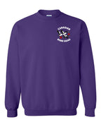 Canadian Bomb Squad Cropped Left Chest and Back Crewneck Sweatshirt in Purple
