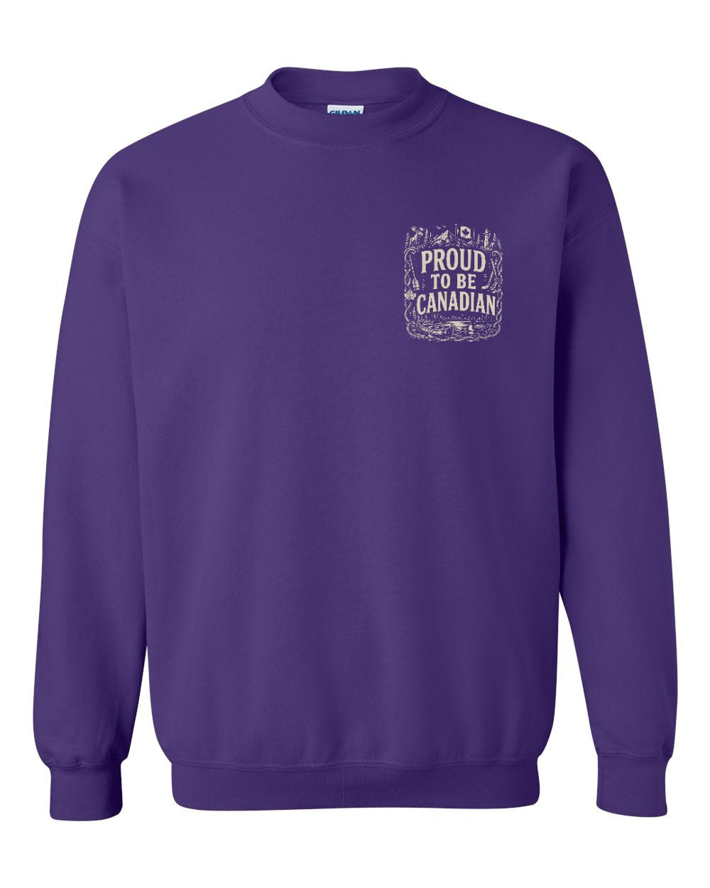 Proud To Be Canadian Folk Left Chest  Crewneck Sweatshirt - Unisex