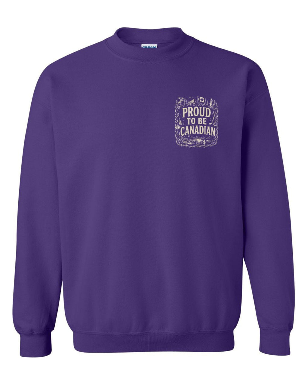 Proud To Be Canadian Folk Left Chest and Back  Crewneck Sweatshirt - Unisex