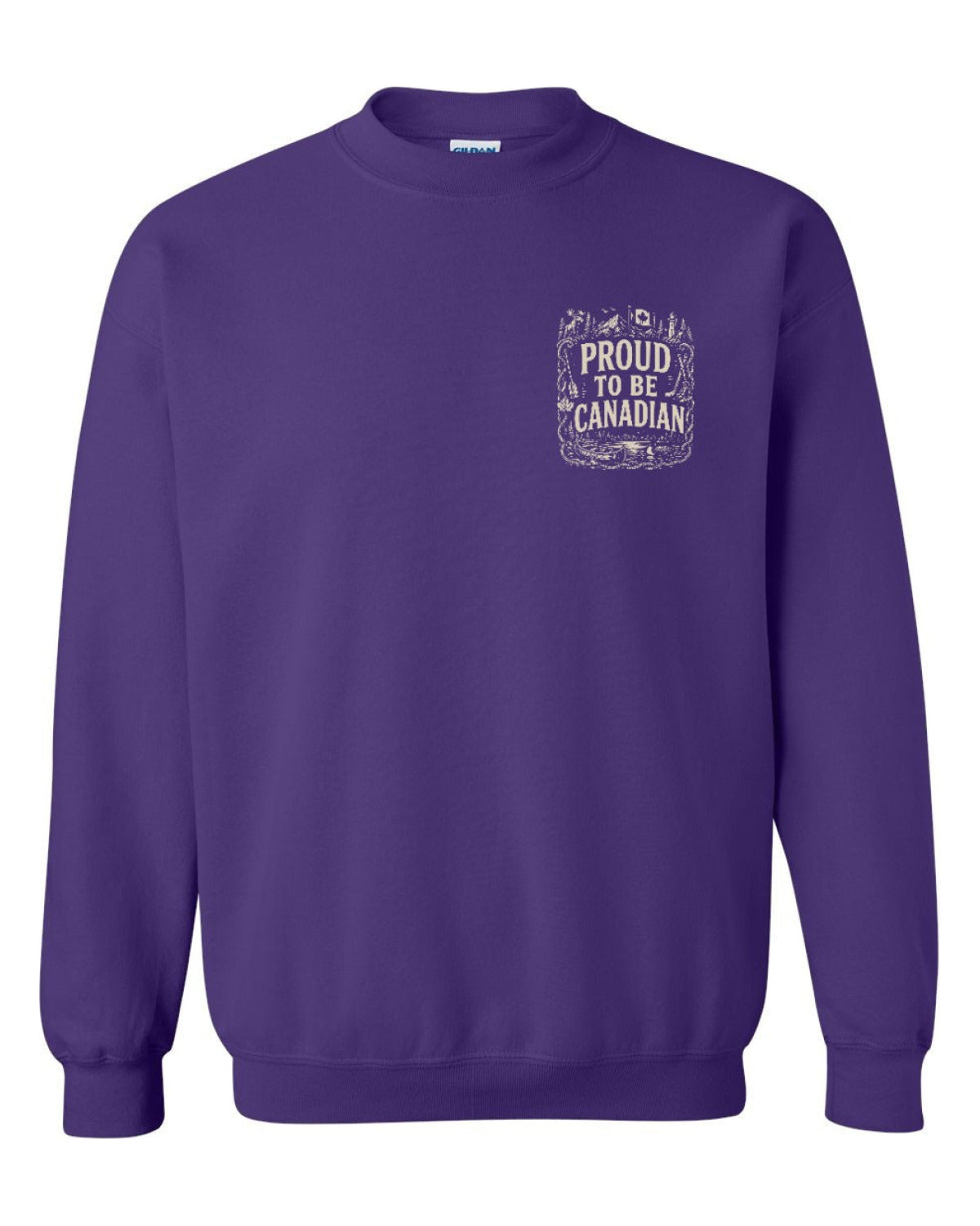 Proud To Be Canadian Folk Left Chest and Back  Crewneck Sweatshirt - Unisex