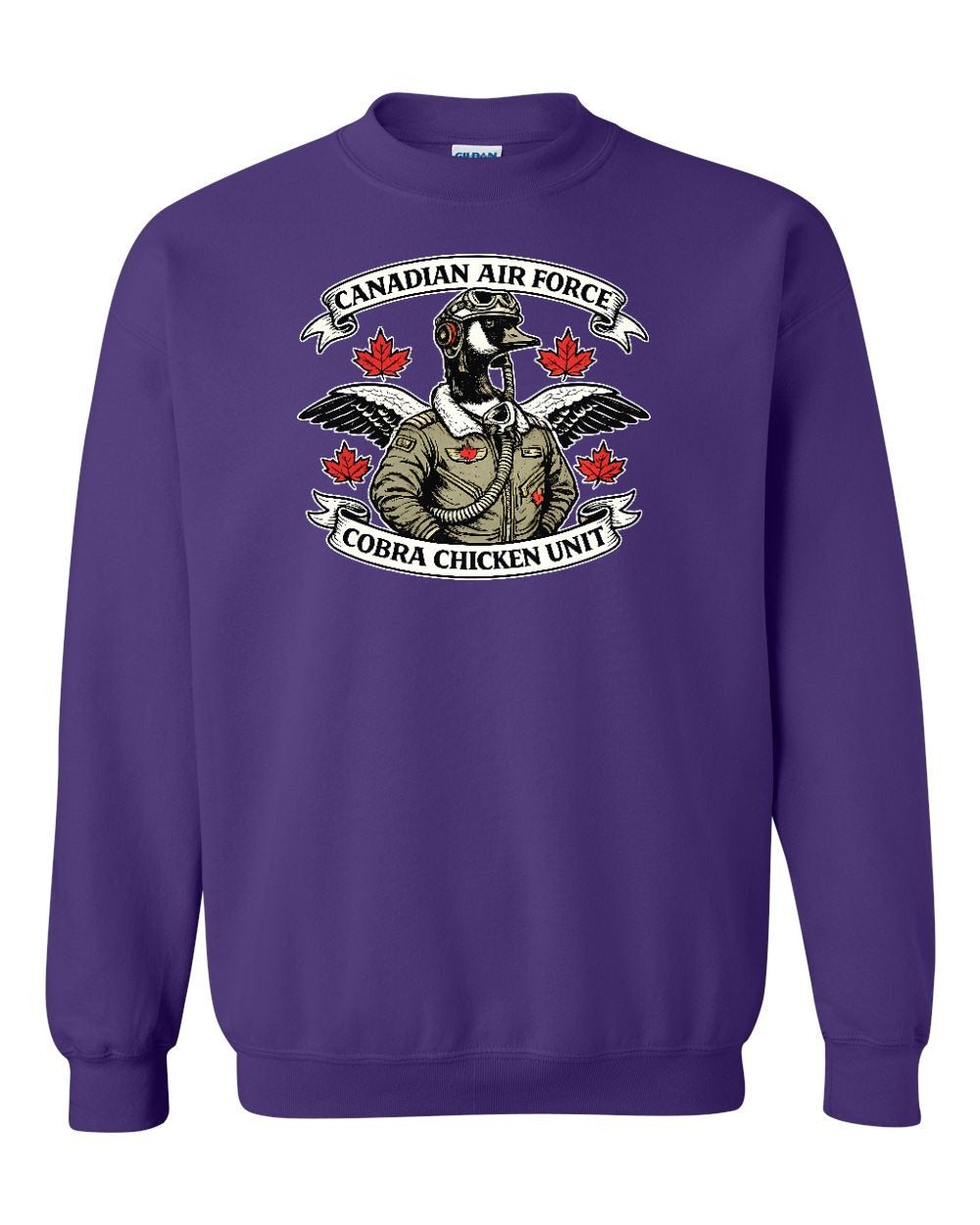 Cobra Chicken Air Force Crewneck Sweatshirt in Purple