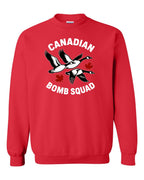 Canadian Bomb Squad Cropped Crewneck Sweatshirt in Red