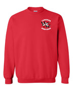 Canadian Bomb Squad Cropped Left Chest and Back Crewneck Sweatshirt in Red