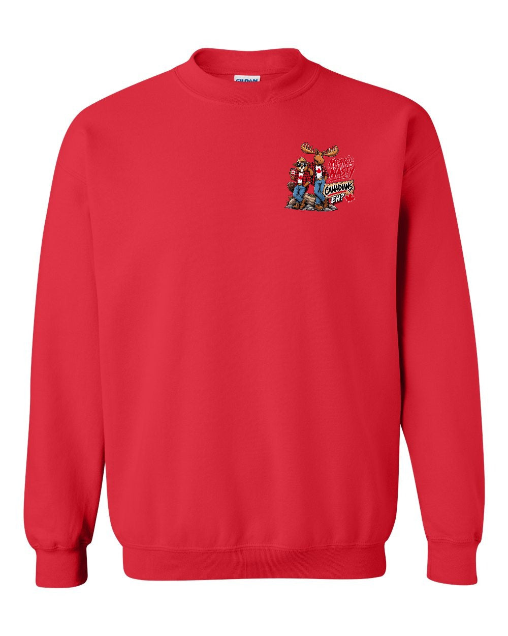 Mean and Nasty New Left Chest Crewneck Sweatshirt in Red