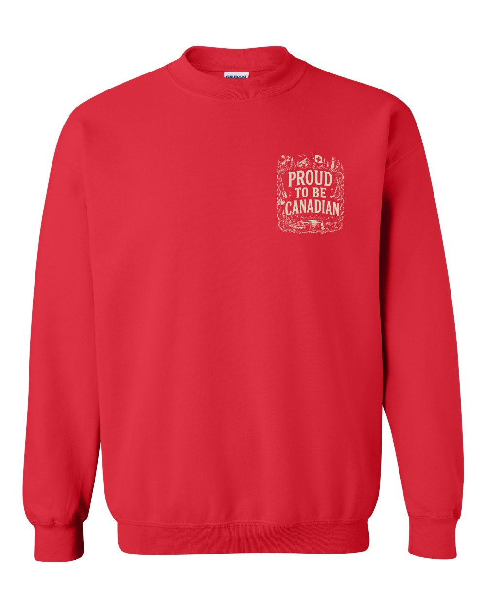 Proud To Be Canadian Folk Left Chest  Crewneck Sweatshirt - Unisex