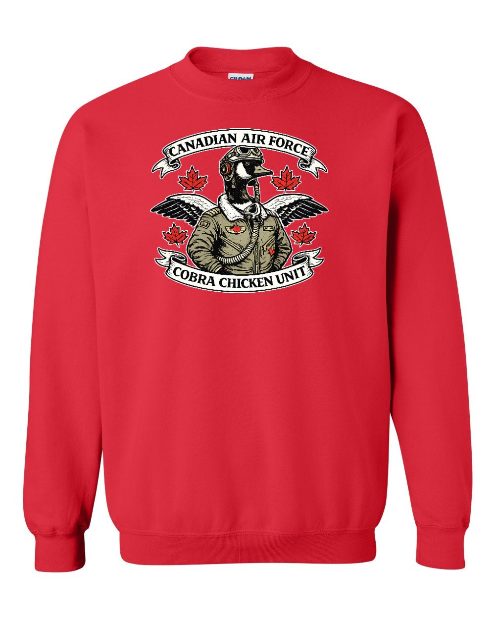 Cobra Chicken Air Force Crewneck Sweatshirt in Red