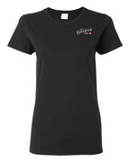 Just a Canadian Girl Heart Flag Left Chest and Back Women's Tee