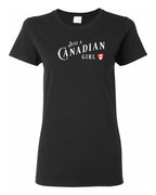 Just a Canadian Girl Heart Flag  Women's Tee
