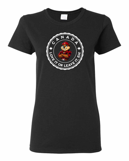 Canada Love it or Leave it Full Front Women's Tee - Gildan Canada (sewn Internationally)
