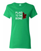 Plaid to the Bone Stacked White   Women's Tee