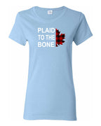 Plaid to the Bone Stacked White   Women's Tee