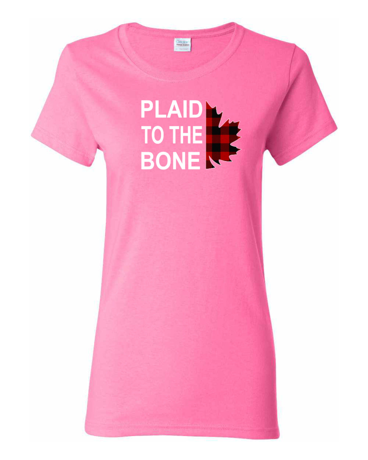 Plaid to the Bone Stacked White   Women's Tee