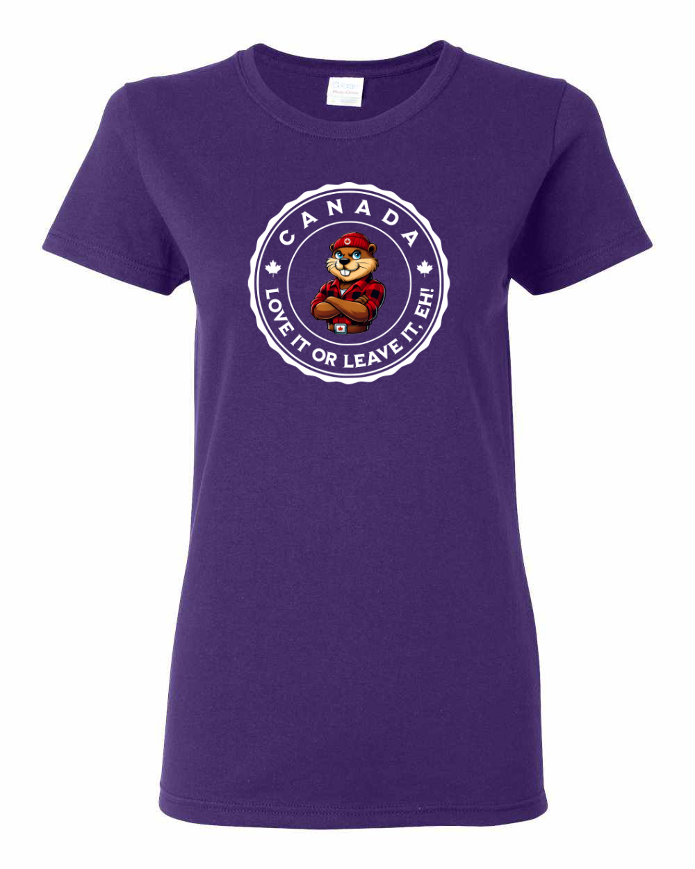 Canada Love it or Leave it Full Front Women's Tee - Gildan Canada (sewn Internationally)