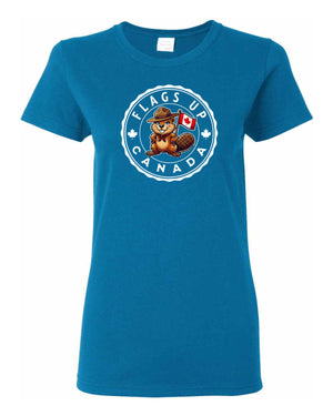 Flags Up Female Beaver  Women's Tee )