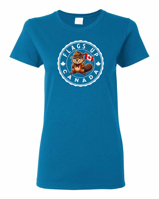 Flags Up Female Beaver Full Women's Tee - Gildan Canada (sewn Internationally )