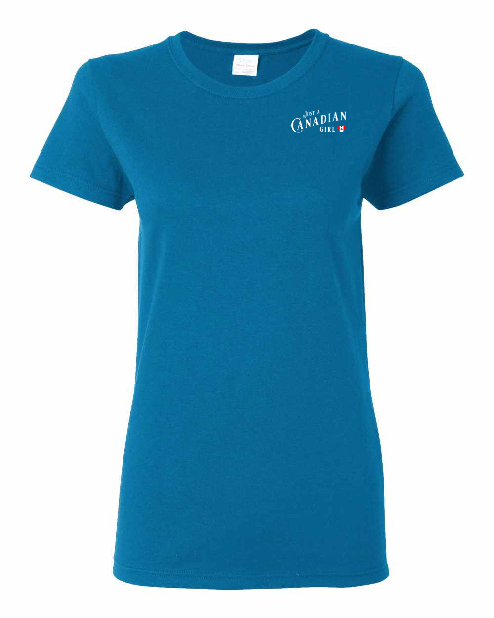 Just a Canadian Girl Heart Flag Left Chest and Back Women's Tee