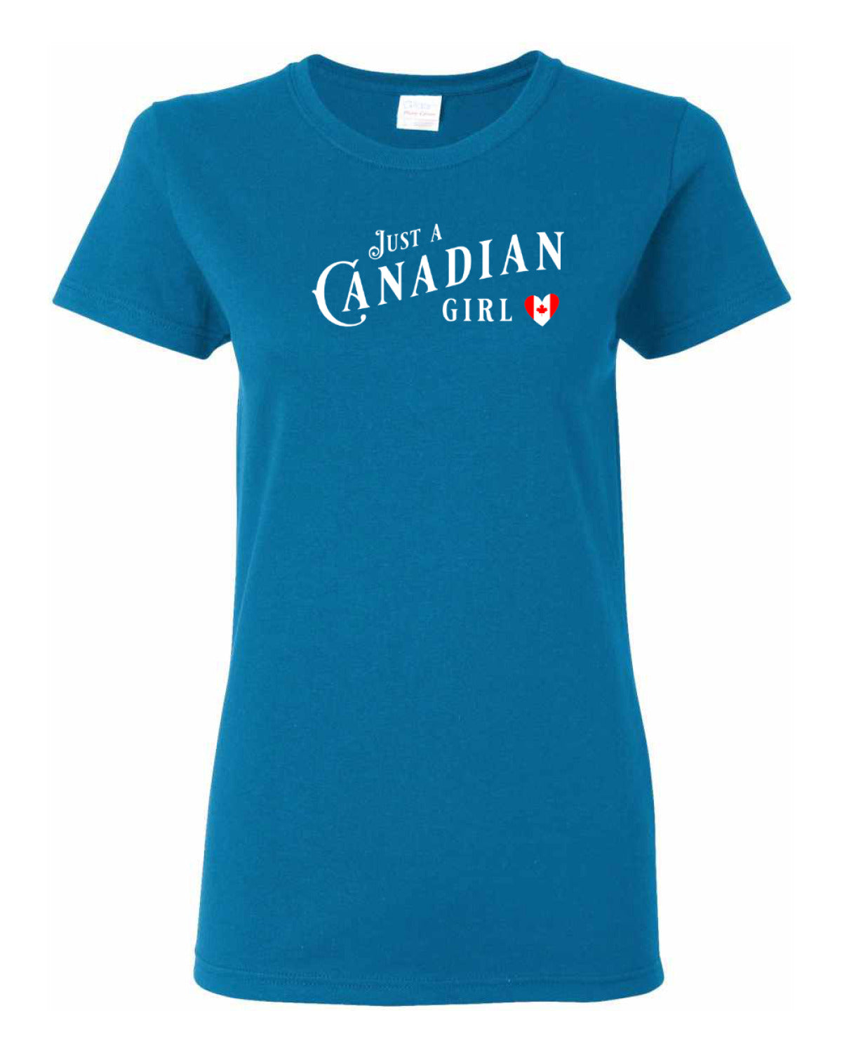Just a Canadian Girl Heart Flag  Women's Tee