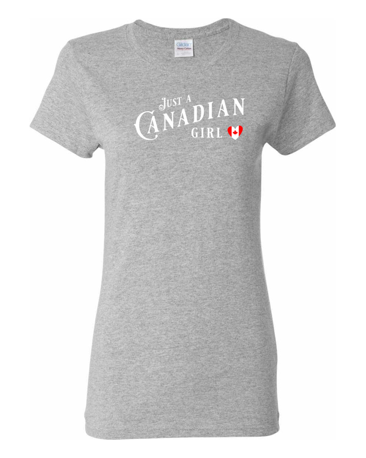 Just a Canadian Girl Heart Flag  Women's Tee