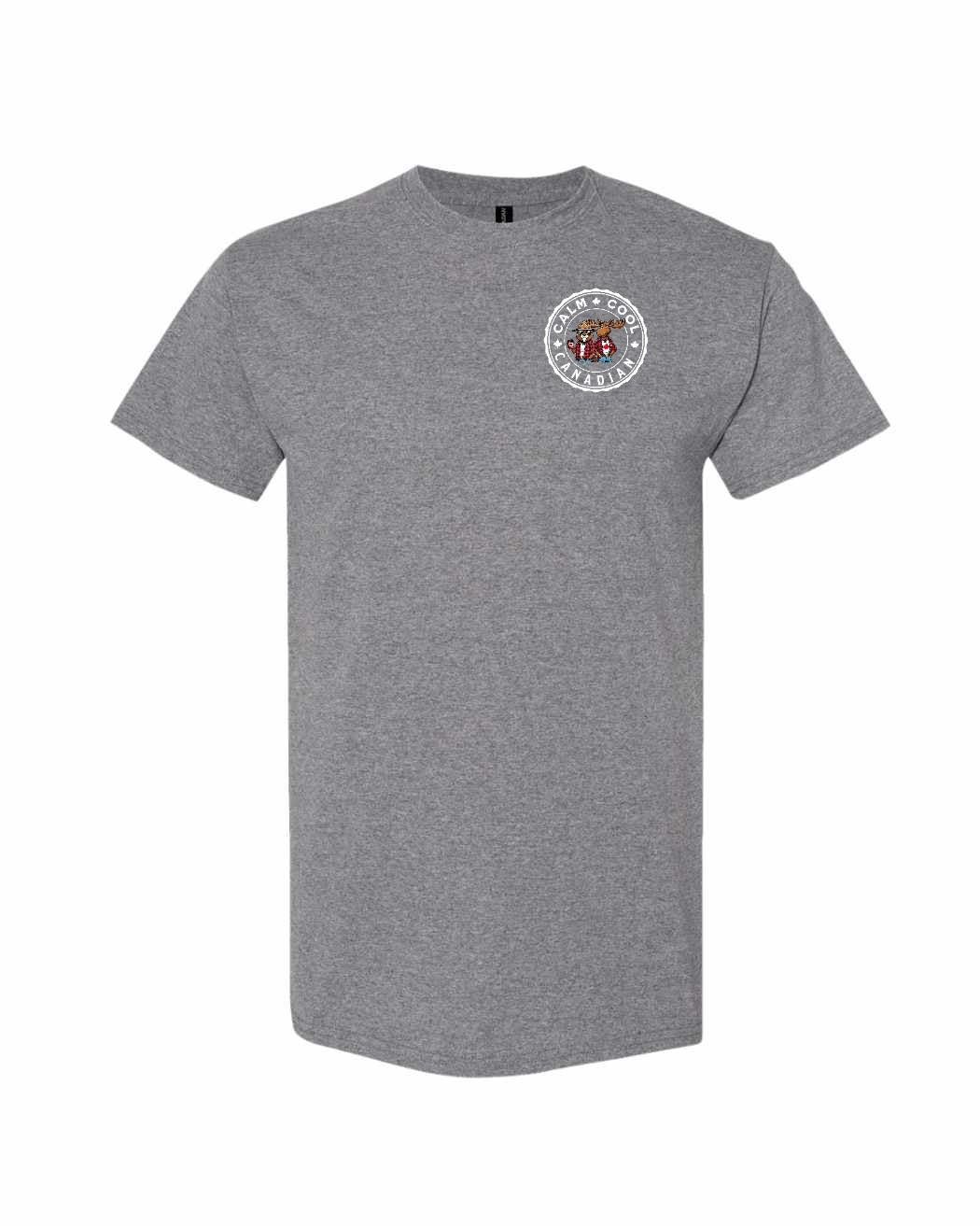 Calm Cool Canadian Beaver and Moose Left Chest Men's Tee - Gildan Canada (sewn Internationally)