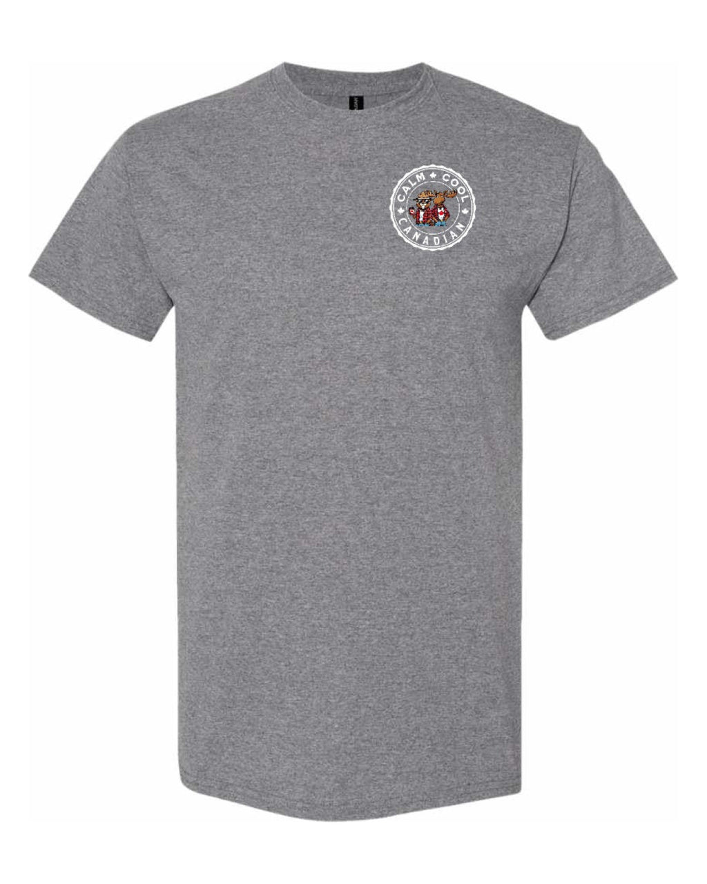 Calm Cool Canadian Beaver and Moose Left Chest Men's Tee