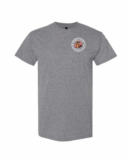 Proud to Be Canadian Beaver Left Chest & Back Men's Tee - Gildan Canada (sewn Internationally)
