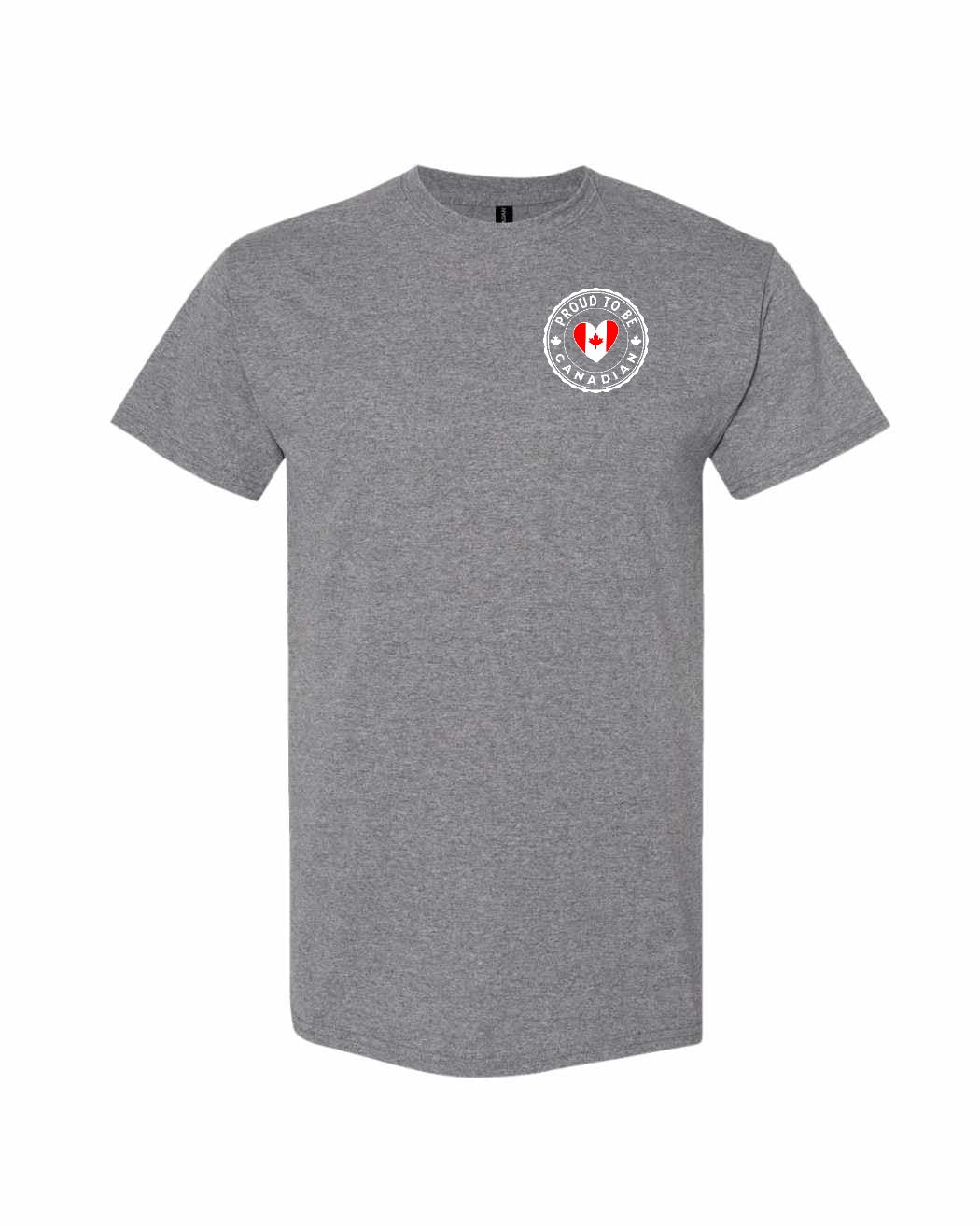 Proud to be Canadian Proud to be Heart Flag Left Chest Men's Tee