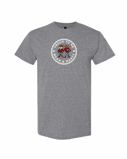 Proud to be Mean & Nasty Moose & Beaver Mens Tee - Gildan Canada (sewn Internationally)
