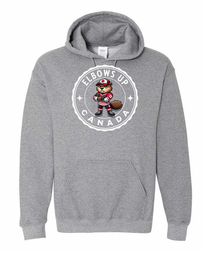 Elbows up Beaver Full Pullover - Gildan Canada (sewn Internationally)